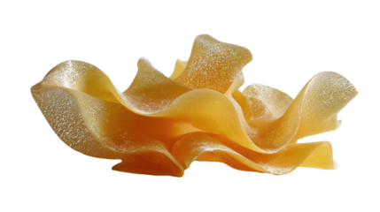 Pasta Delight: Exquisite, golden-yellow pasta, expertly arranged, creating a delightful culinary visual, offering a mouthwatering preview of a satisfying meal.