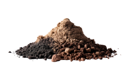 Earth's Embrace: A harmonious composition of meticulously arranged soils, depicting a striking display of earth tones, inviting a contemplative connection to nature.