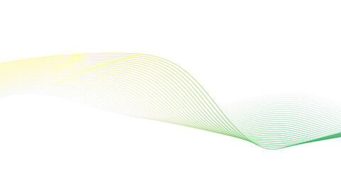 Abstract green and yellow wave background with smooth gradient lines on white. Modern, minimalistic design perfect for presentations, tech themes, and elegant digital art concepts.