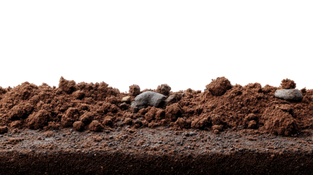 Rich Earth: A detailed cross-section showcases the earth, exposing rich soil, rocks, and textures. An essential image to convey the importance of soil for plant growth and overall ecosystem health.