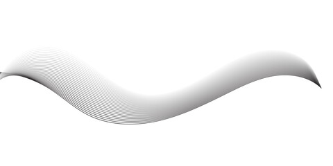 Minimalist abstract wave background with smooth black gradient lines forming elegant flowing curves on a white backdrop. Ideal for modern design, tech, and business presentations.