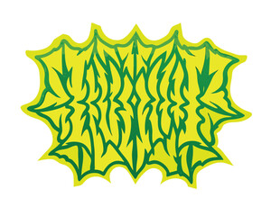 Vibrant green and yellow abstract shape perfect for edgy brand design or modern art projects