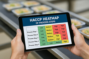 HACCP heatmap analysis digital tablet critical control points for hazard management food process steps ensuring safety and quality control