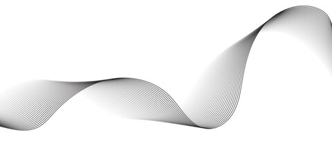 Elegant abstract black and white wave background with smooth flowing lines and modern minimalistic design. Ideal for technology, business, presentations, or creative digital art projects.