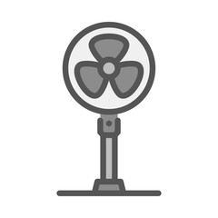 Obraz premium Fan filled outline icon. cooling appliance color line illustration.