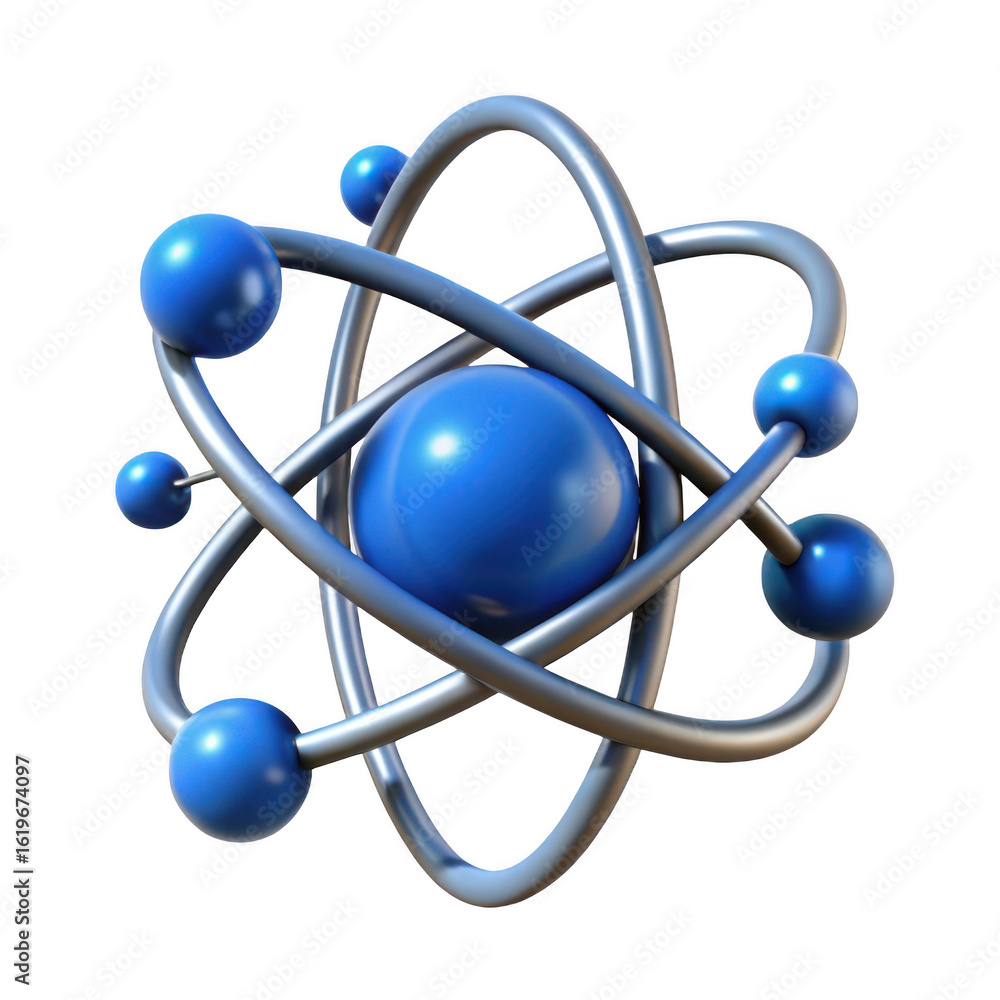 Aufkleber 3d atomic structure model isolated on transparent background
