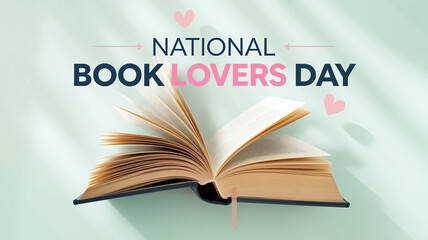 National Book Lovers Day, Book lover day, Happy national book lovers day  Banner, Greeting Card