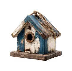 Wooden birdhouse displaying rustic charm garden natural light isolated on transparent background, png