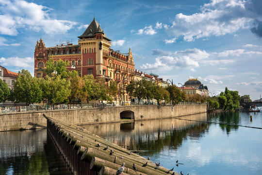 Prague Historic Old Town along the Vltava River Czech Republic Czechia