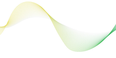 Abstract green and yellow wave background with smooth gradient lines on white. Modern, minimalistic design perfect for presentations, tech themes, and elegant digital art concepts.