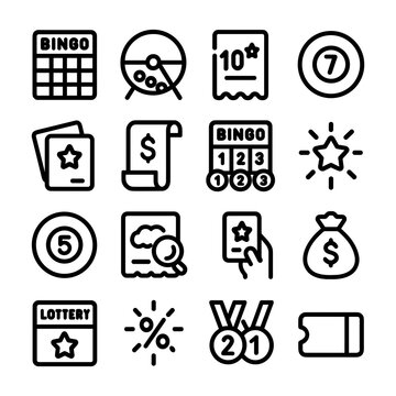 Outline Handdrawn Luck Game Element Sign Shape Icon Element Collection