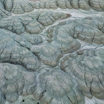 Aerial view of geological formations in Davutoglu, Turkey