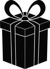 Gift box silhouette vector illustration design