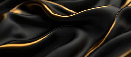 Luxurious black fabric with golden highlights