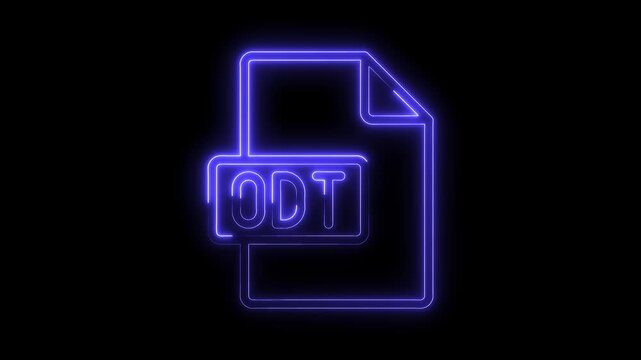 Glowing blue neon C D T file icon isolated on black background futuristic digital document symbol vibrant