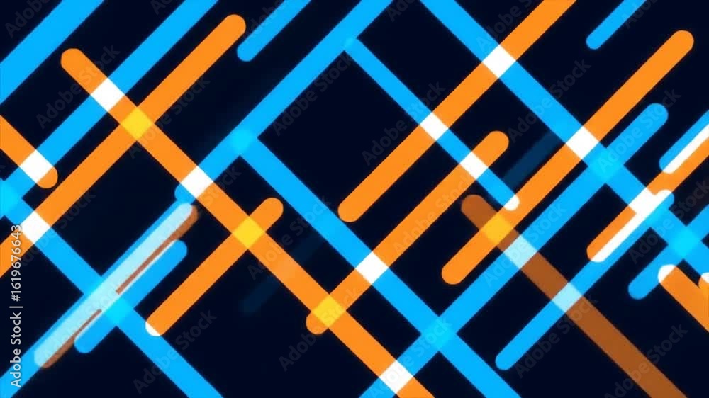 Poster vibrant abstract background with dynamic intersecting blue and orange lines creating a modern digita