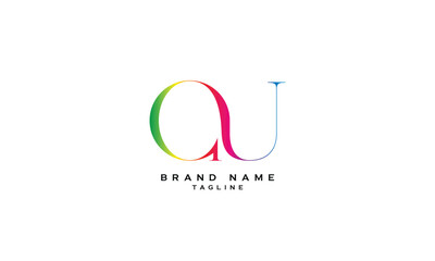 GU, UG, Abstract initial monogram letter alphabet logo design