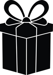 Gift box silhouette vector illustration simple design