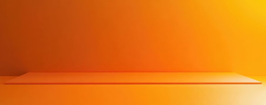 Empty orange studio platform