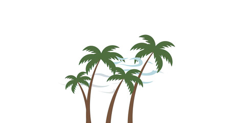 Abstract Palm Trees in Gradient Green and Brown Landscape