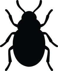 Silhouette insect beetle simple isolated design vector Illustrator