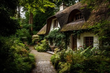 Step Inside a Magical Storybook Cottage Featuring Whimsical Thatched Details and Enchanting Hidden Garden Surroundings