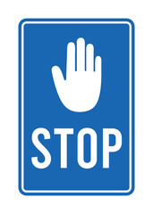 Stop Hand Sign for Pedestrian Safety, Traffic Regulation Board Vector Icon