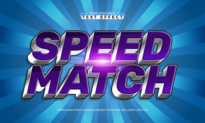 speed match editable text effect with a team and sport text style