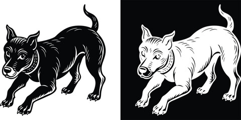 Elegant dog illustration in black and white offers a unique aesthetic for pet lovers