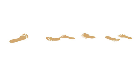 Tan Footprints Walking on Sandy Surface in Studio Setting