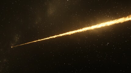 Fiery meteor streak across a dark night sky filled with glittering stars.