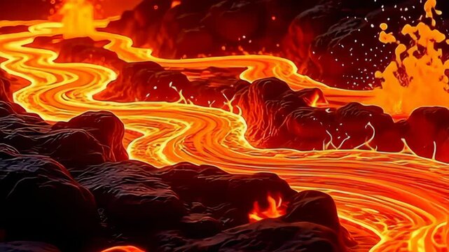 inwards an astonish presentation of artistry, lively pelt of fade grandeur winding fluidly, a the lava explosion burst curl configuration squirm elegantly, crystallize the blackened
