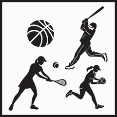 Sport sketch people set