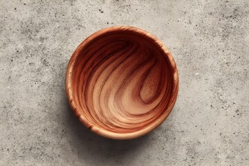 Elegant Cherry Wood Bowl Overhead Product Shot: Minimalist Kitchen Decor Trends for Scandinavian Home Styling