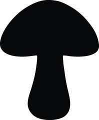 Silhouette mushroom simple natural ingredient healthy fungi vector Illustrator