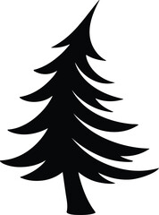 Obraz premium Silhouette pine tree evergreen isolated forest vector Illustrator