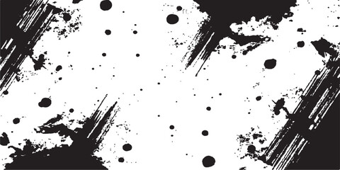 Obraz premium Abstract black ink splatter grunge texture design