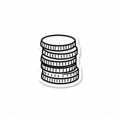 Stack of Coins Symbolizing Finance Investment and Wealth Management Sticker Graphic