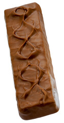 Chocolate bars filled with caramel and nuts isolated on white background, Chocolate bar on white With clipping path, High resolution photography PNG FILE.