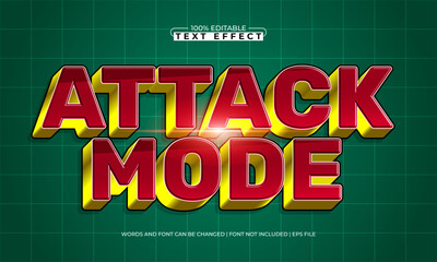 attack mode editable text effect with a team and sport text style