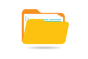 3d folder icon isolated on white background. Document symbol. 3d file icon. Binder sign modern, simple, vector, icon for website design, mobile app, Vector Illustration