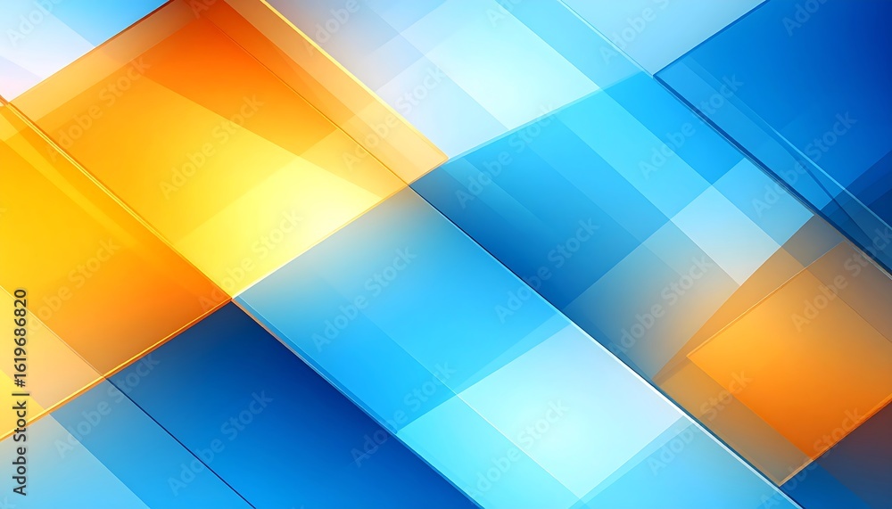 Poster abstract geometric design with overlapping translucent squares