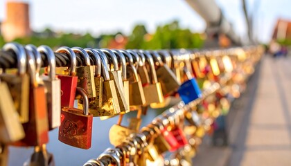 Obraz premium Love Locks adorn a bridge
