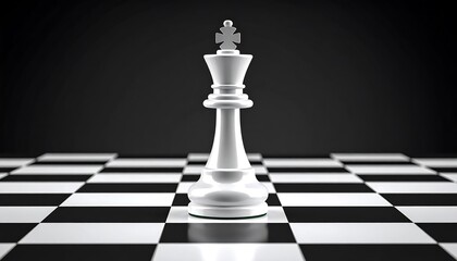 White chess king on a checkered board