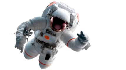 Astronaut Floating in Space: An astronaut floats serenely in the vast expanse of space, embodying the spirit of exploration and the wonder of the cosmos.