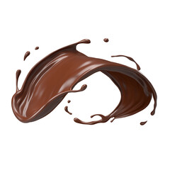 Chocolate splash in motion, creative liquid flow concept, dynamic swirl element