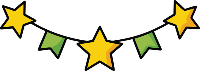 star garland icon on transparent background