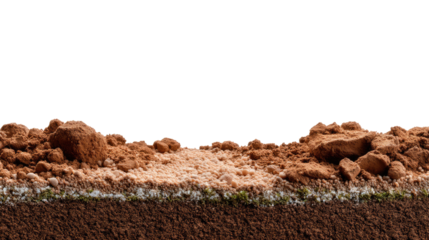 Soil Layers: A cross-section of soil, showcasing the intricate layers of earth. This image evokes the essential building block of our world. 
