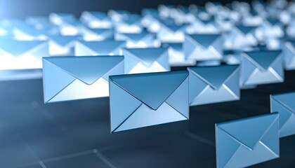 Abstract image of many floating email icons
