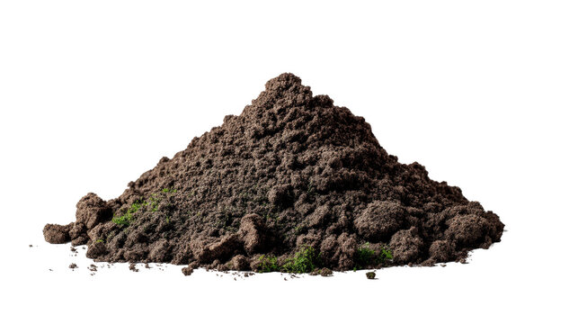 Pile of Earth: A pile of rich, fertile earth. This image is perfect for illustrating concepts of agriculture, gardening, and environmental conservation.